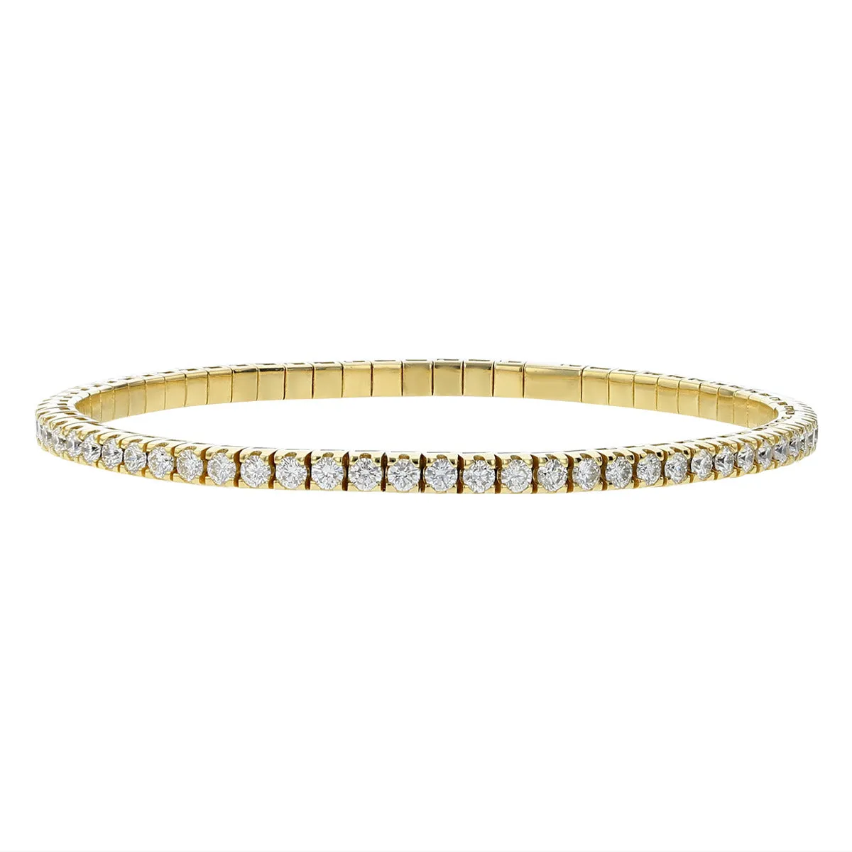 3.20-carat Diamond 18K Gold Stretch Tennis Bracelet