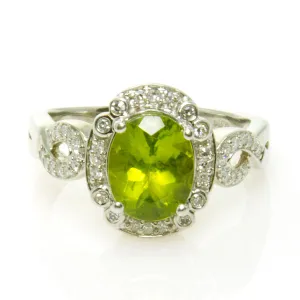 3.75ct Peridot & Diamond Ring