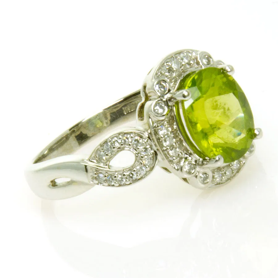 3.75ct Peridot & Diamond Ring