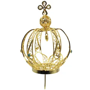 4.75" Filigree Metal Crown Our Lady of Fatima Virgin Mary Religious Statue