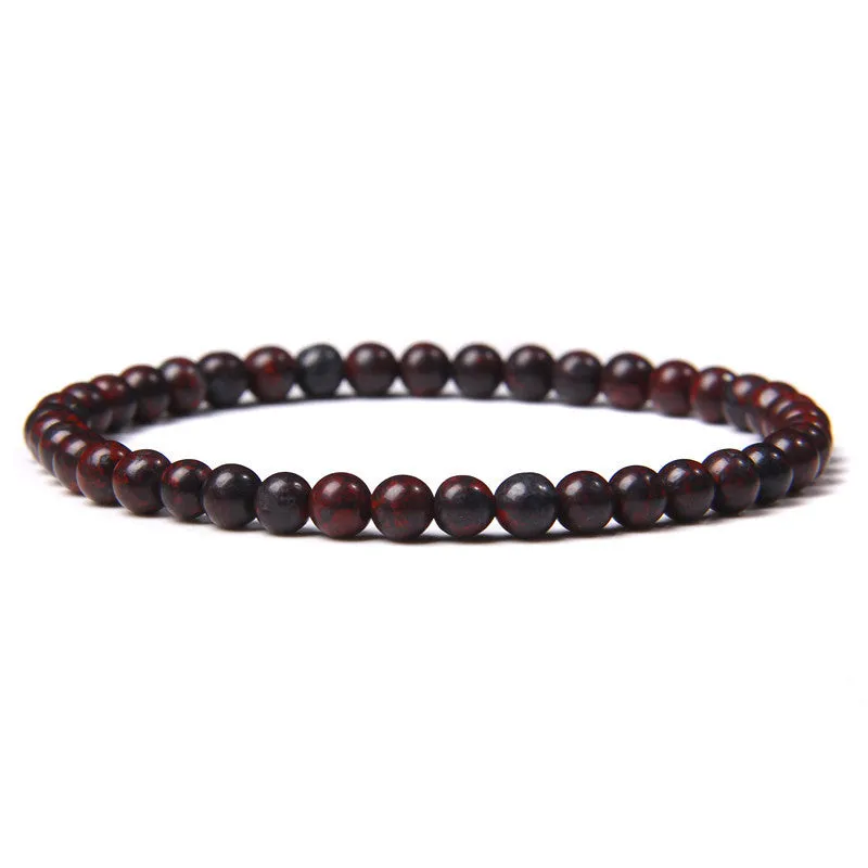 4mm Natural Agate Stone Beads Energy Charm Bracelet For Women