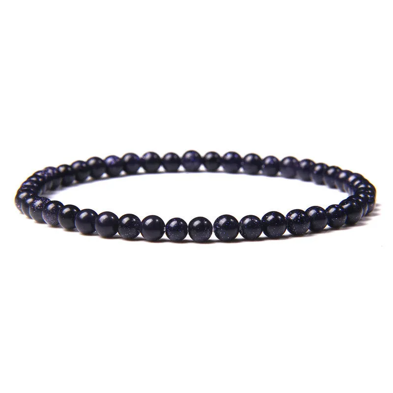 4mm Natural Agate Stone Beads Energy Charm Bracelet For Women