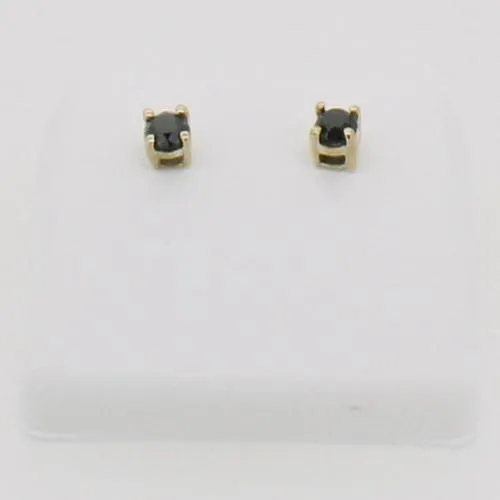 .50cttw Black Diamond Earrings Studs 10K Yellow Gold