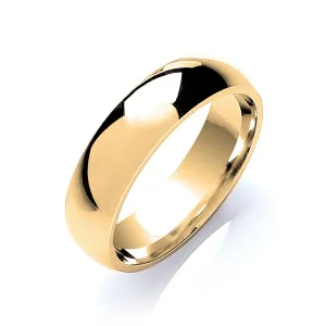 6mm Court Wedding Ring in 18ct Yellow Gold