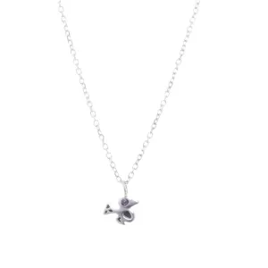 70%  DISCOUNT  Girls'/Woman's Sterling Silver Bird Amethyst. Blue or Yellow Sapphire Stacking Pendant Necklace