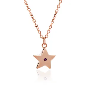 75% DISCOUNT Glittering 18ct Rose Gold Vermeil Silhouette  Star Charm  Pendant Necklace with orange sapphire or ruby