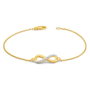 9ct Dazzling Yellow Gold Diamond Fancy Bracelet