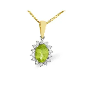 Acotis Diamonds 9K Gold 0.21ct Diamond Peridot Pendant E2620