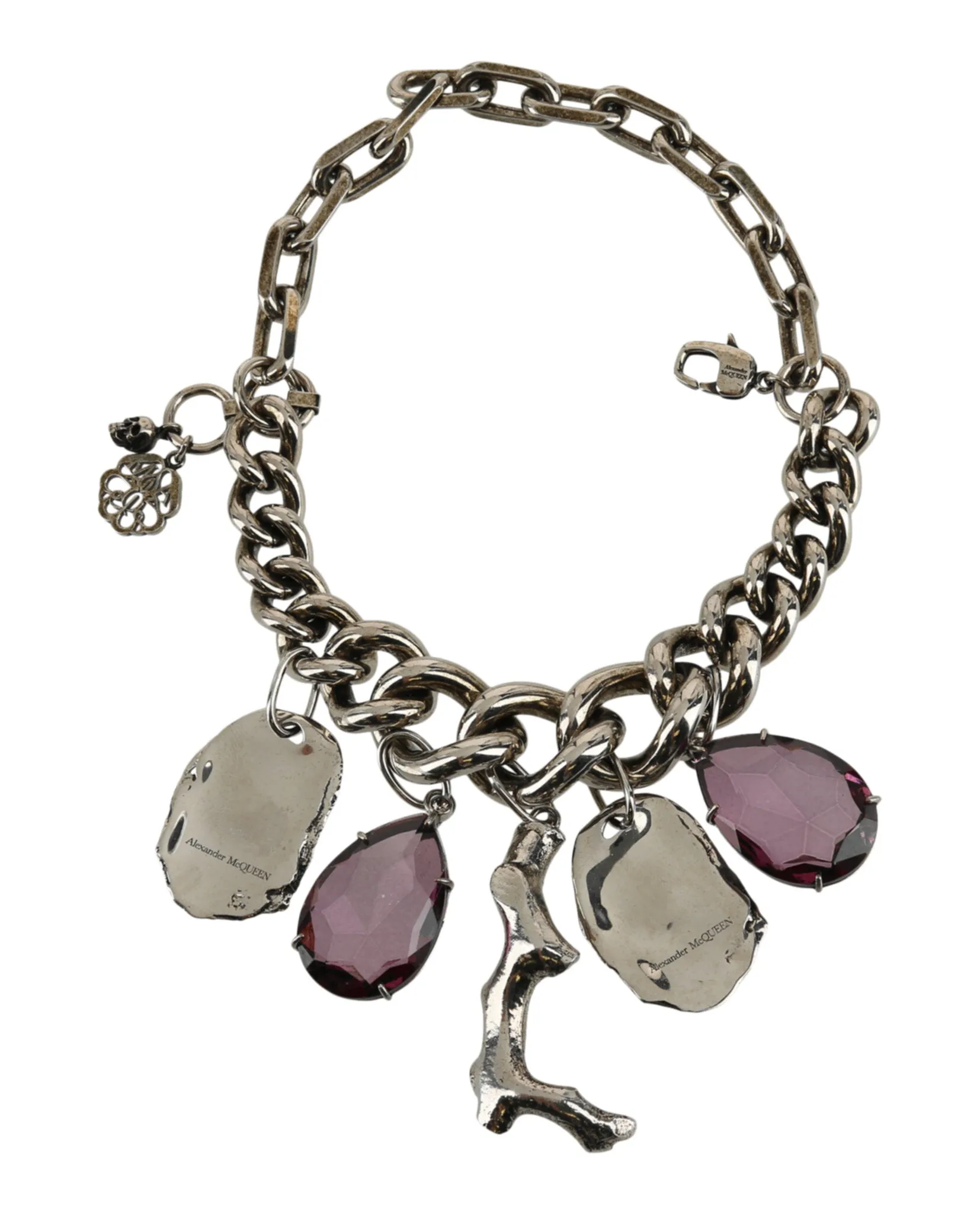 Alexander McQueen Womens Chain Charm Bracelet