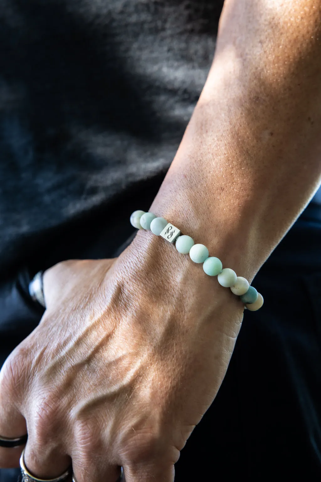 Amazonite Matte Natural Gemstone Centerpiece Bracelet