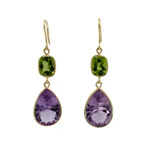 Amethyst and Peridot Earrings