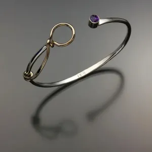 Amethyst Bracelet BRA521AM Sterling Silver and 14K Gold by John Tzelepis Jewelry