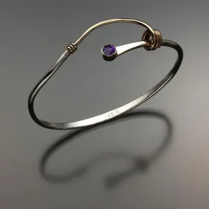 Amethyst Bracelet BRA541AM Sterling Silver and 14K Gold by John Tzelepis Jewelry