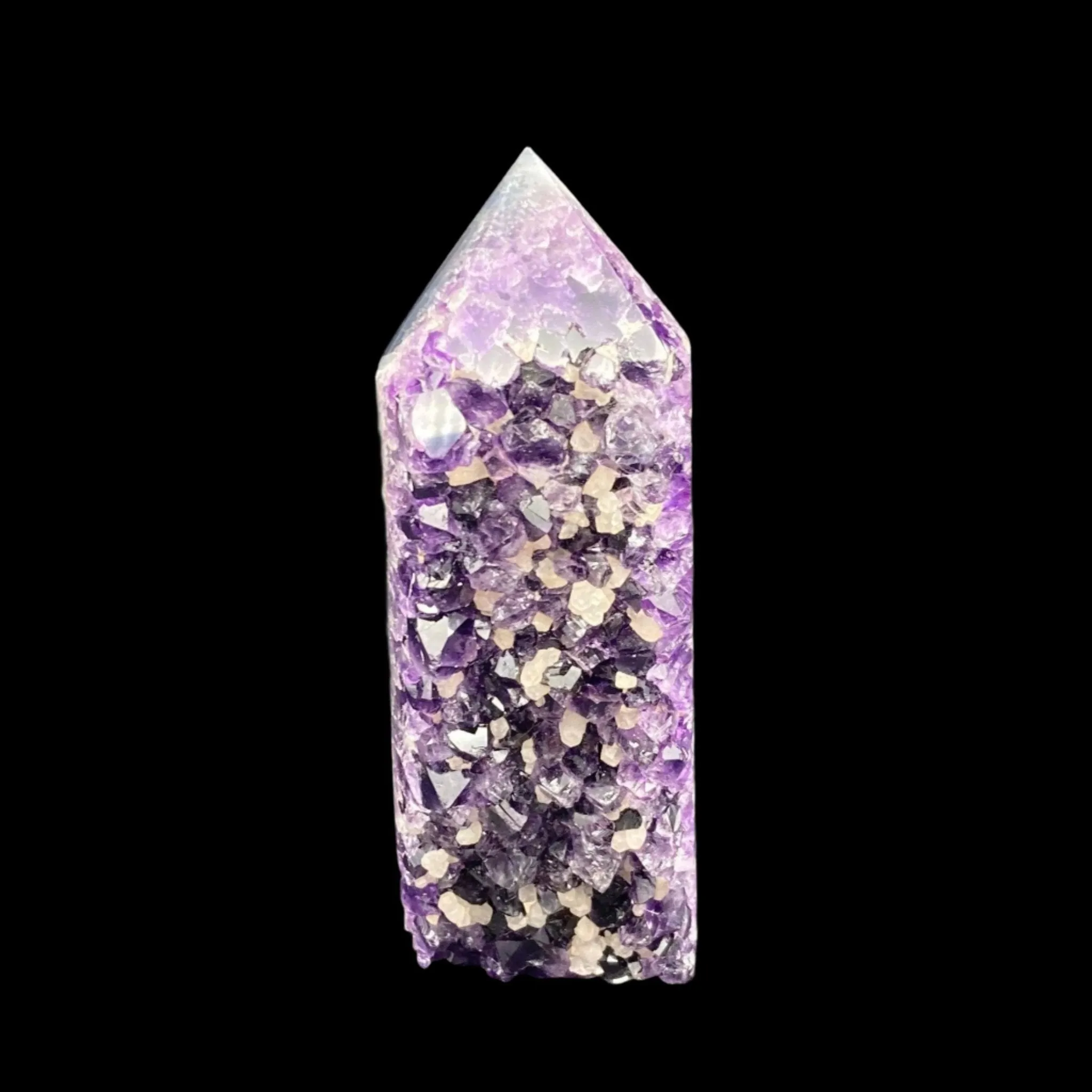 Amethyst Crystal Quartz Tower with Calcite