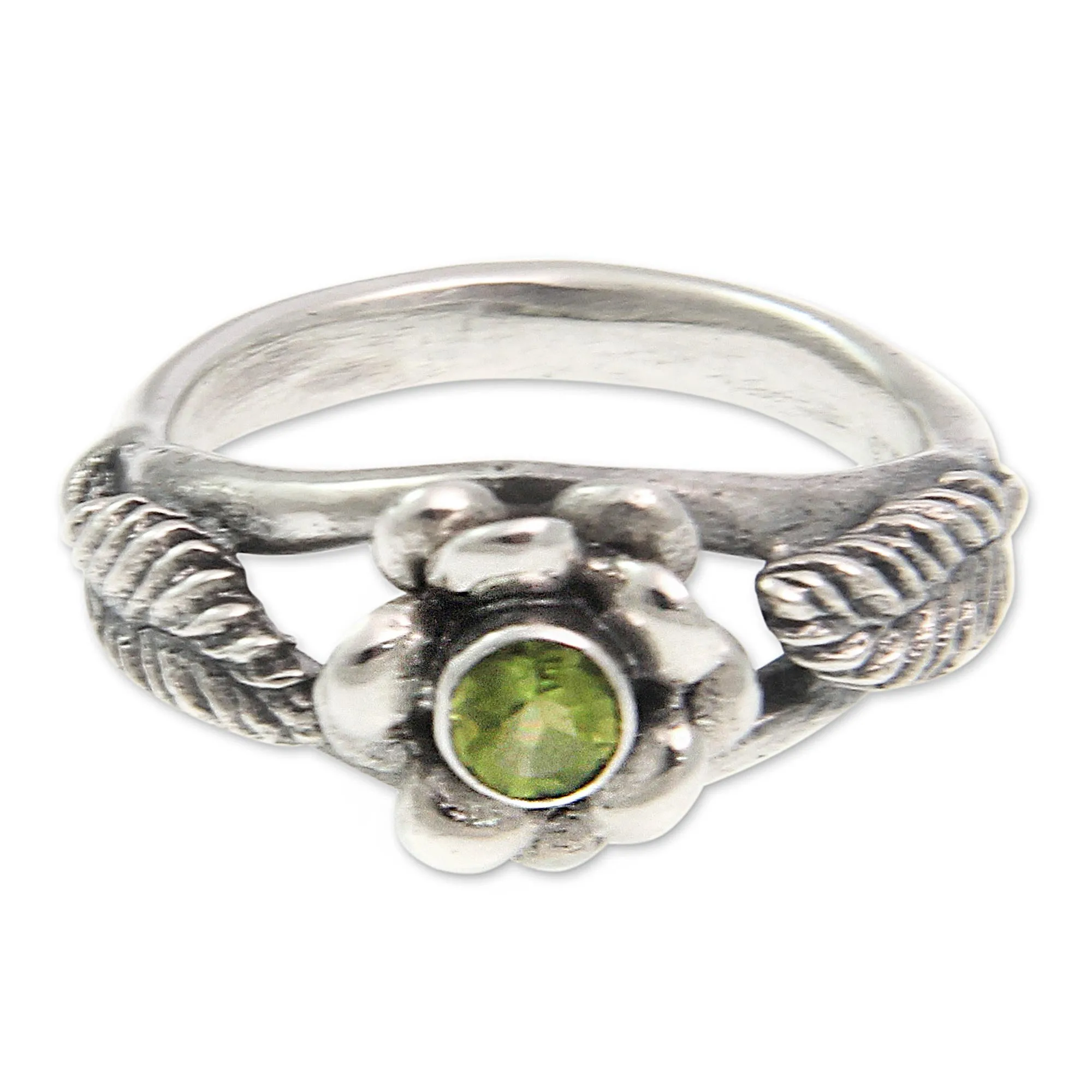 Anemone Blossom Peridot flower ring