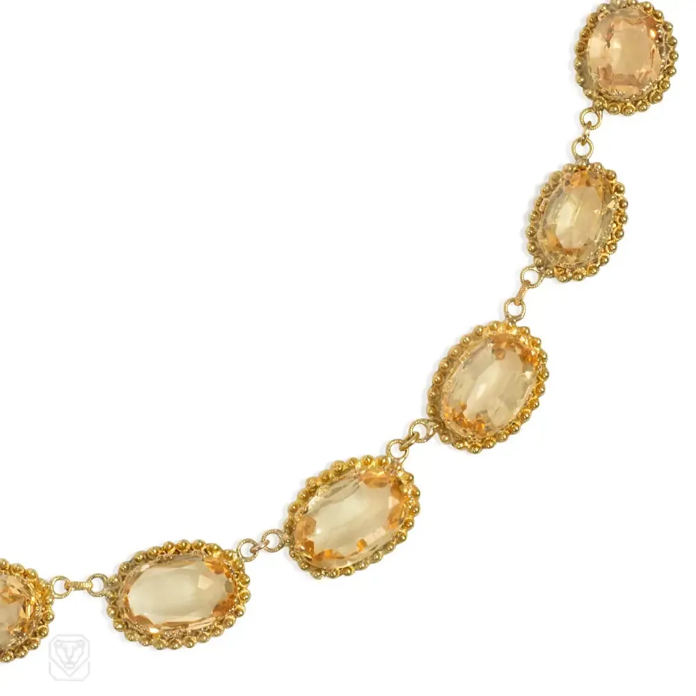 Antique topaz rivière necklace