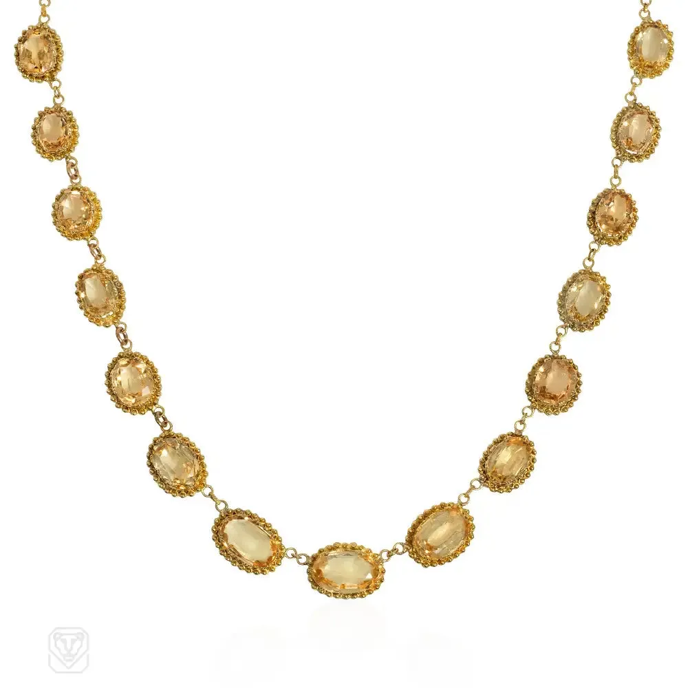 Antique topaz rivière necklace