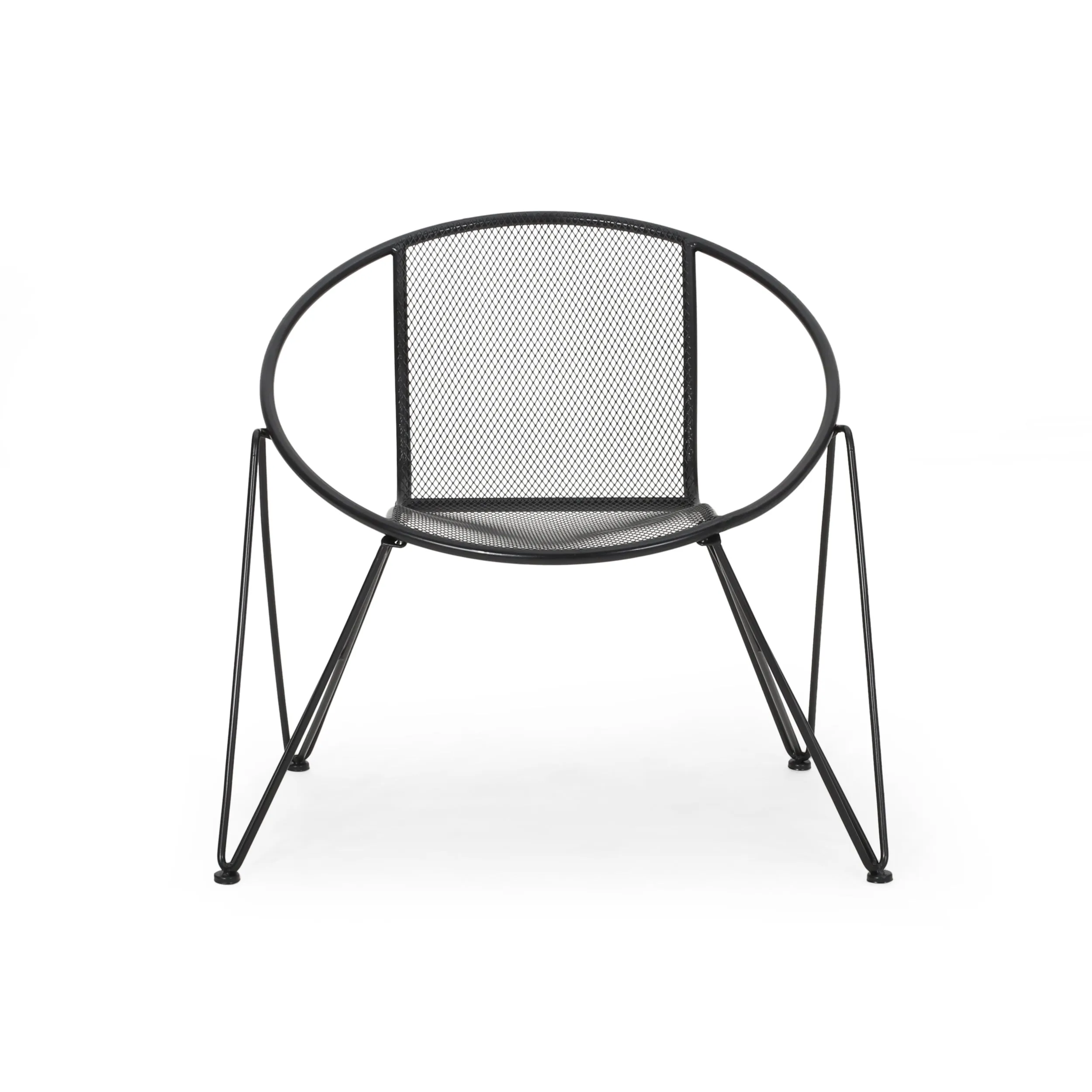 Ariella Modern Outdoor Iron Chat Set with Side Table