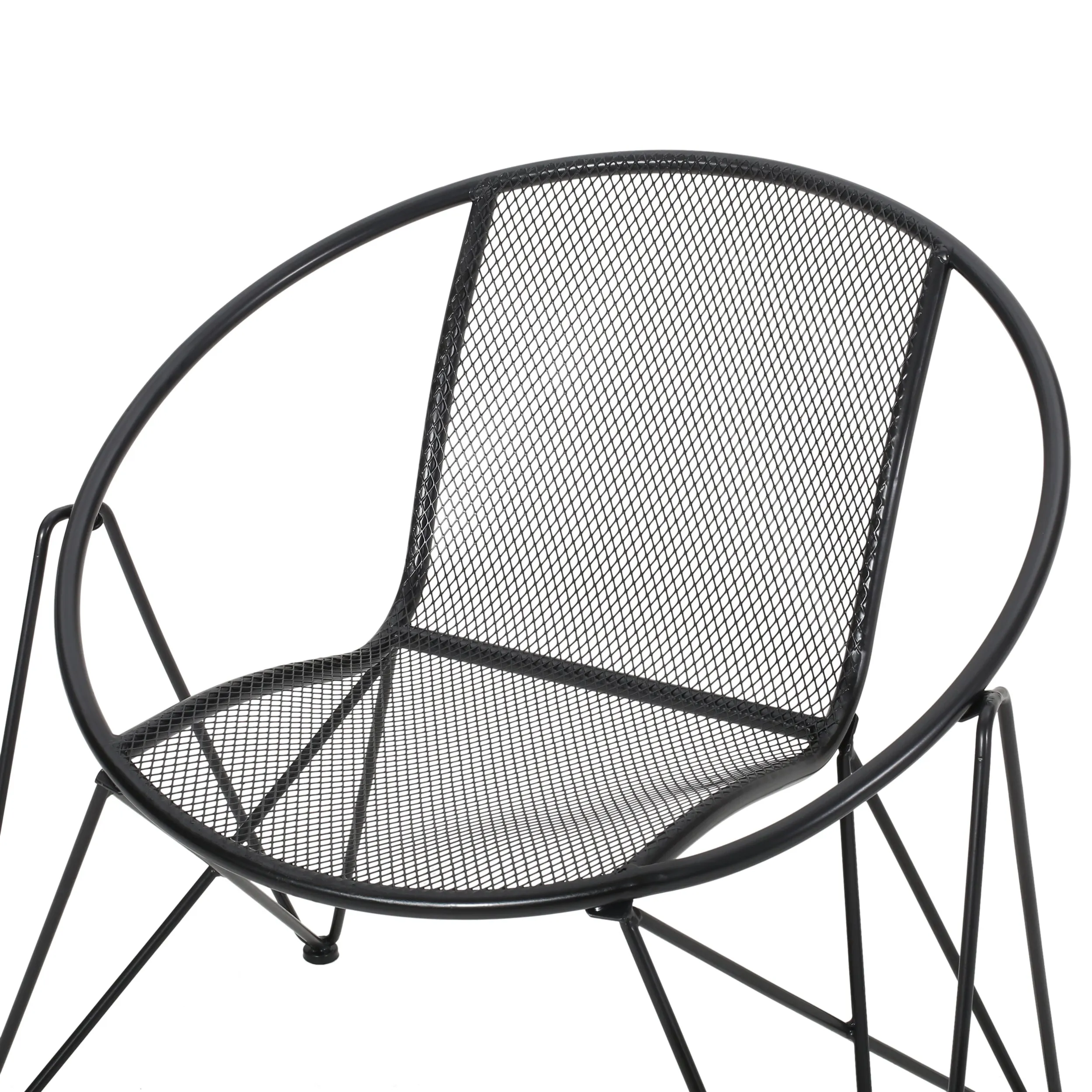 Ariella Modern Outdoor Iron Chat Set with Side Table