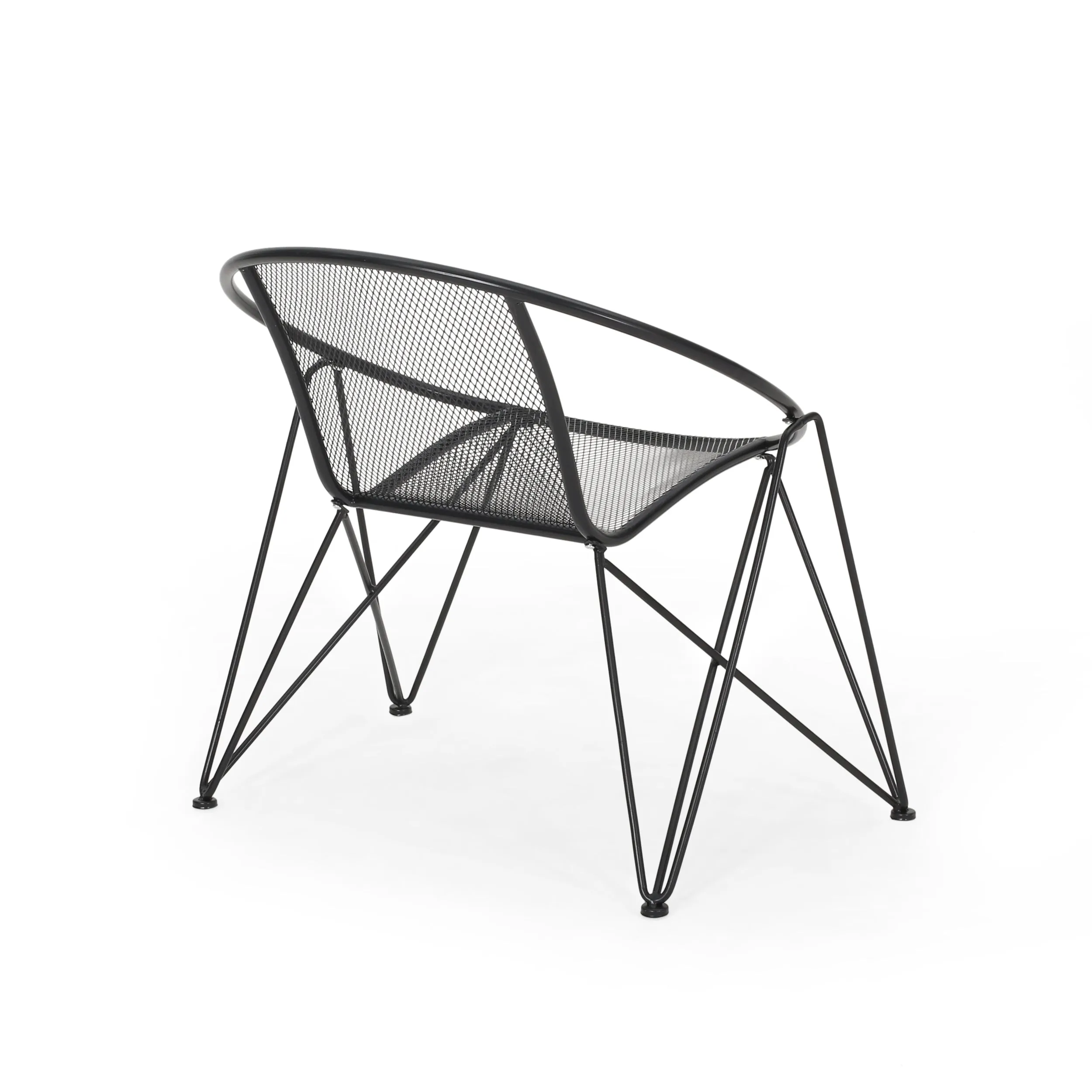 Ariella Modern Outdoor Iron Chat Set with Side Table