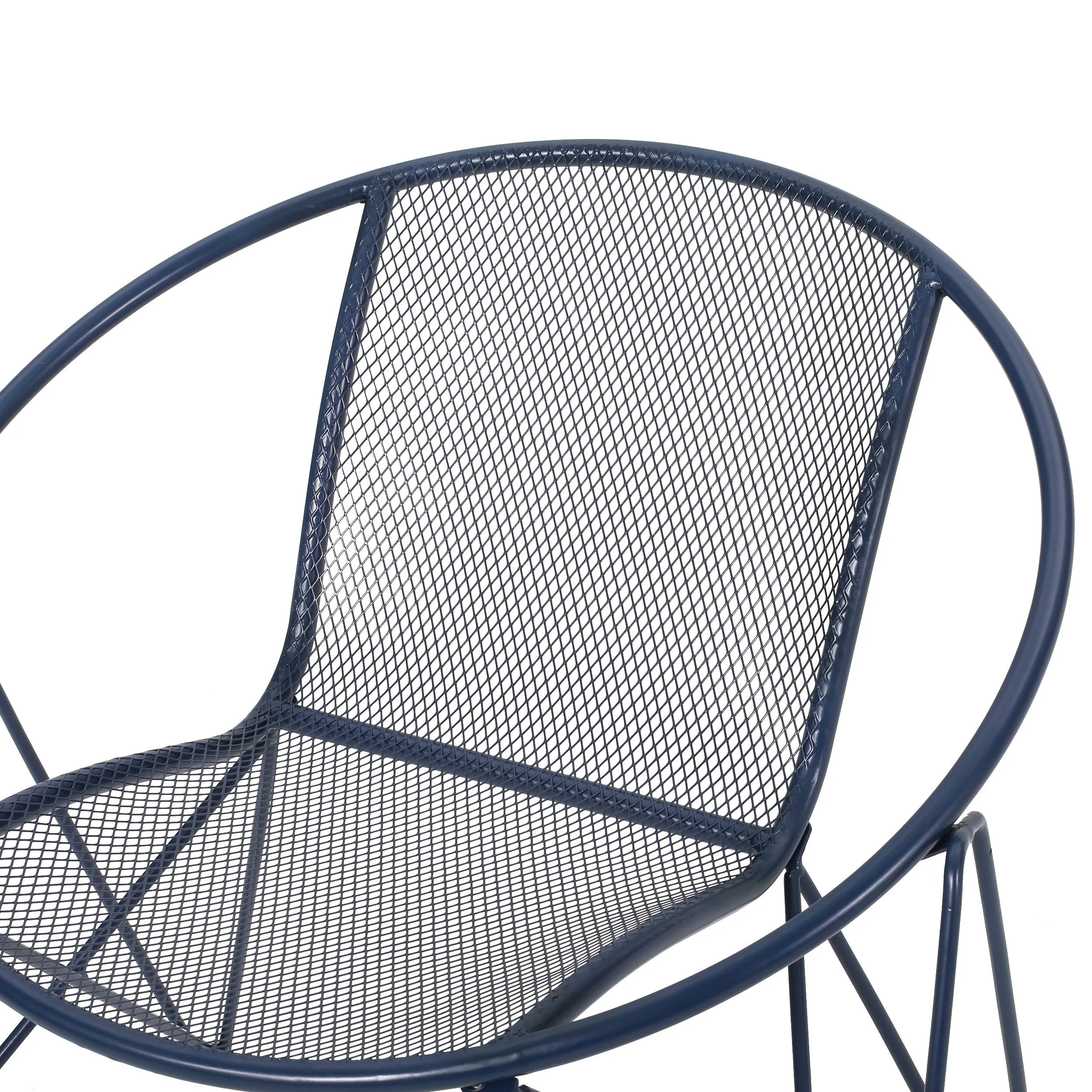 Ariella Modern Outdoor Iron Chat Set with Side Table