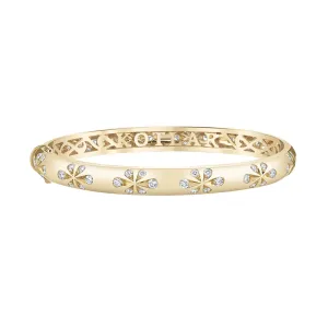 Artisan Pave Diamond Floral Bangle