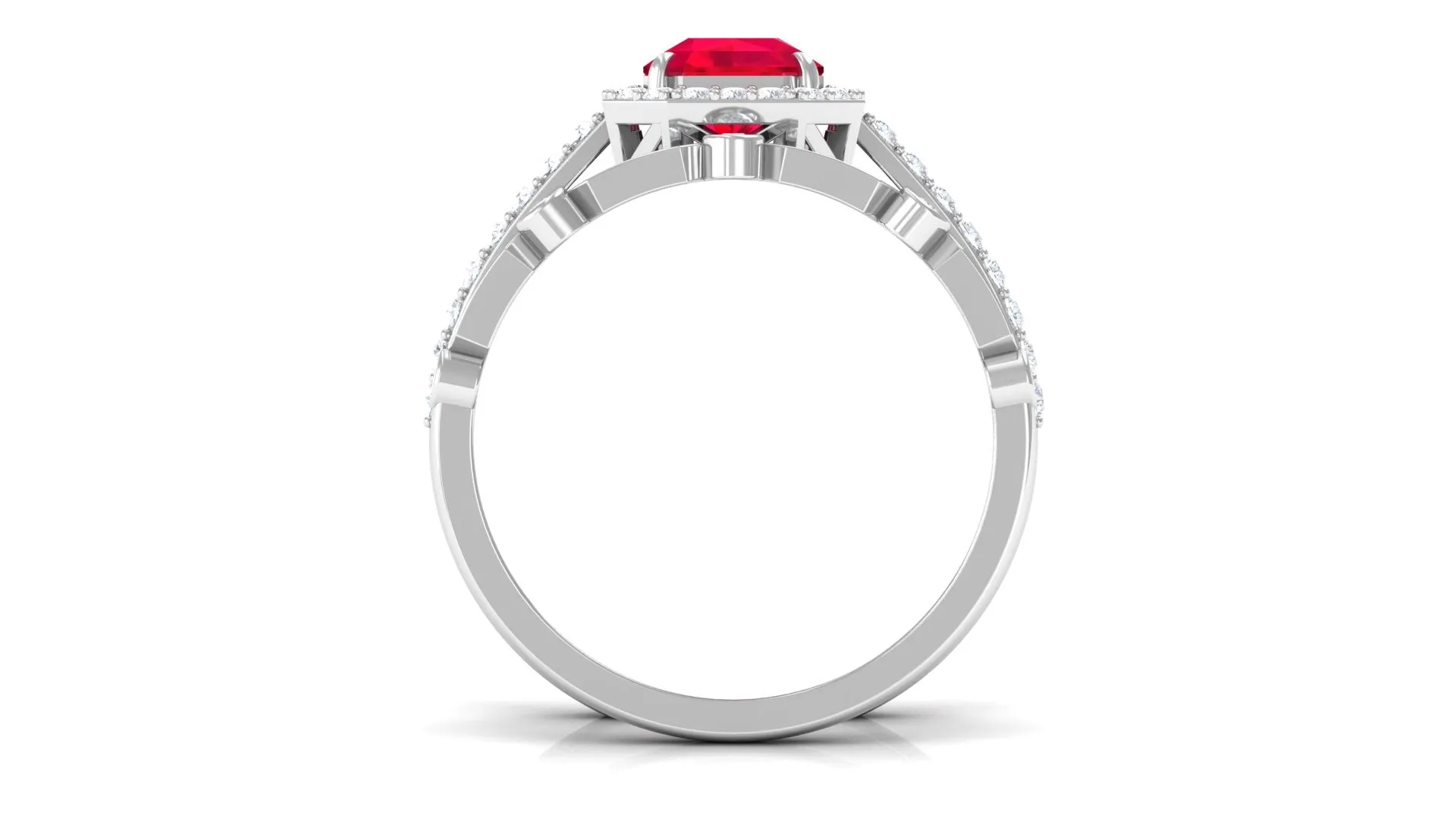 Asscher Created Ruby Stackable Ring Set