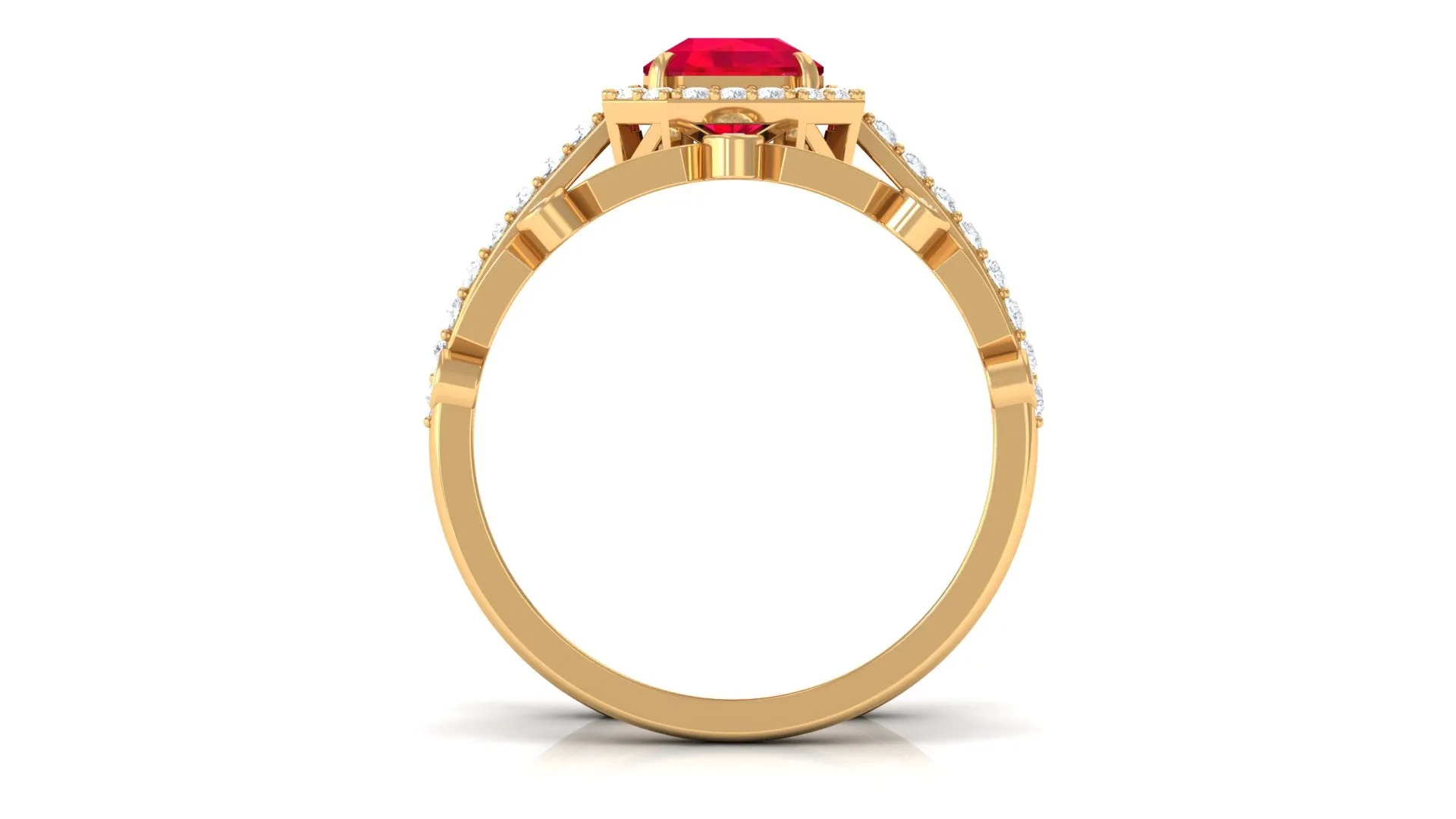 Asscher Created Ruby Stackable Ring Set