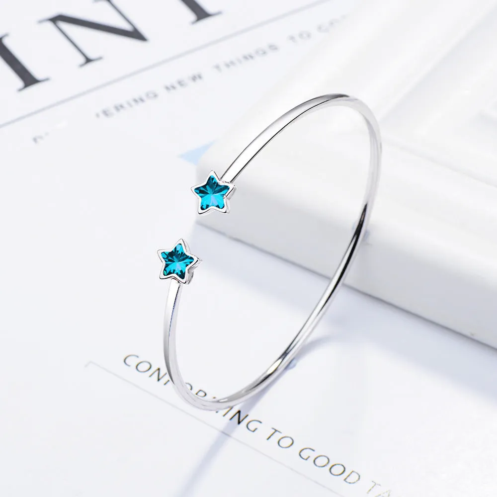 Azure Galaxy Five-pointed Star Opening Blue Bracelet