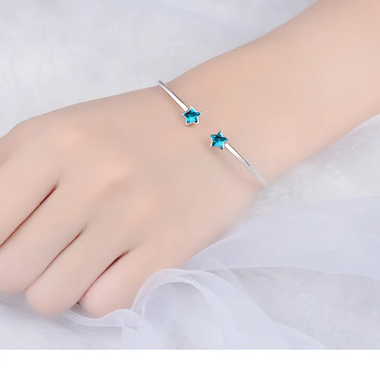 Azure Galaxy Five-pointed Star Opening Blue Bracelet