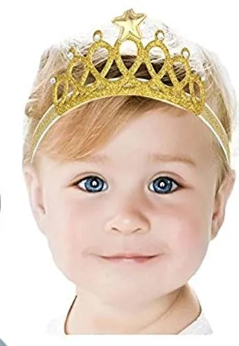 Babymoon Girl's Glittering Rhinestone Crown Hairbands