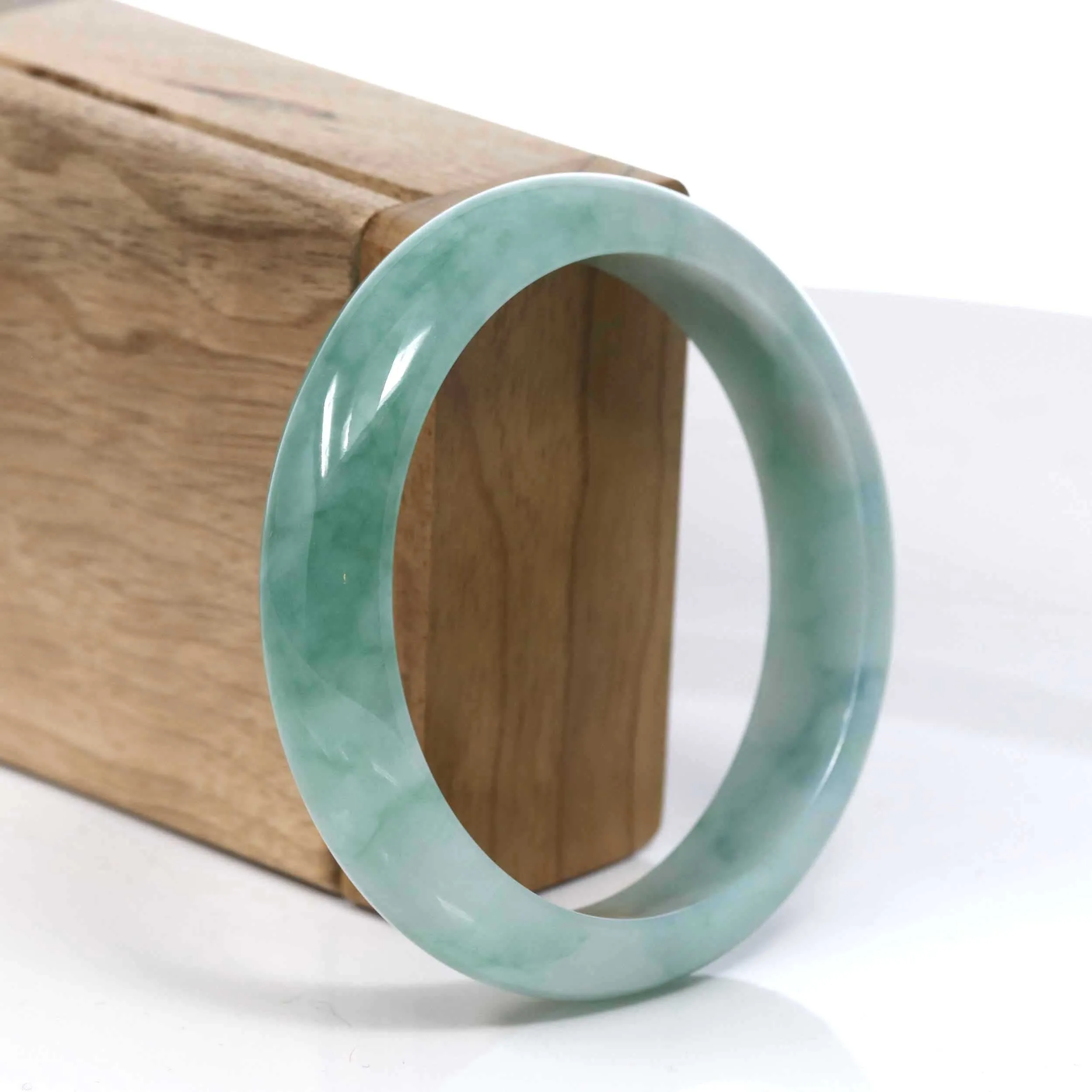 Baikalla Blue-Green Classic Real Jadeite Jade Bangle Bracelet (59.61mm) #390