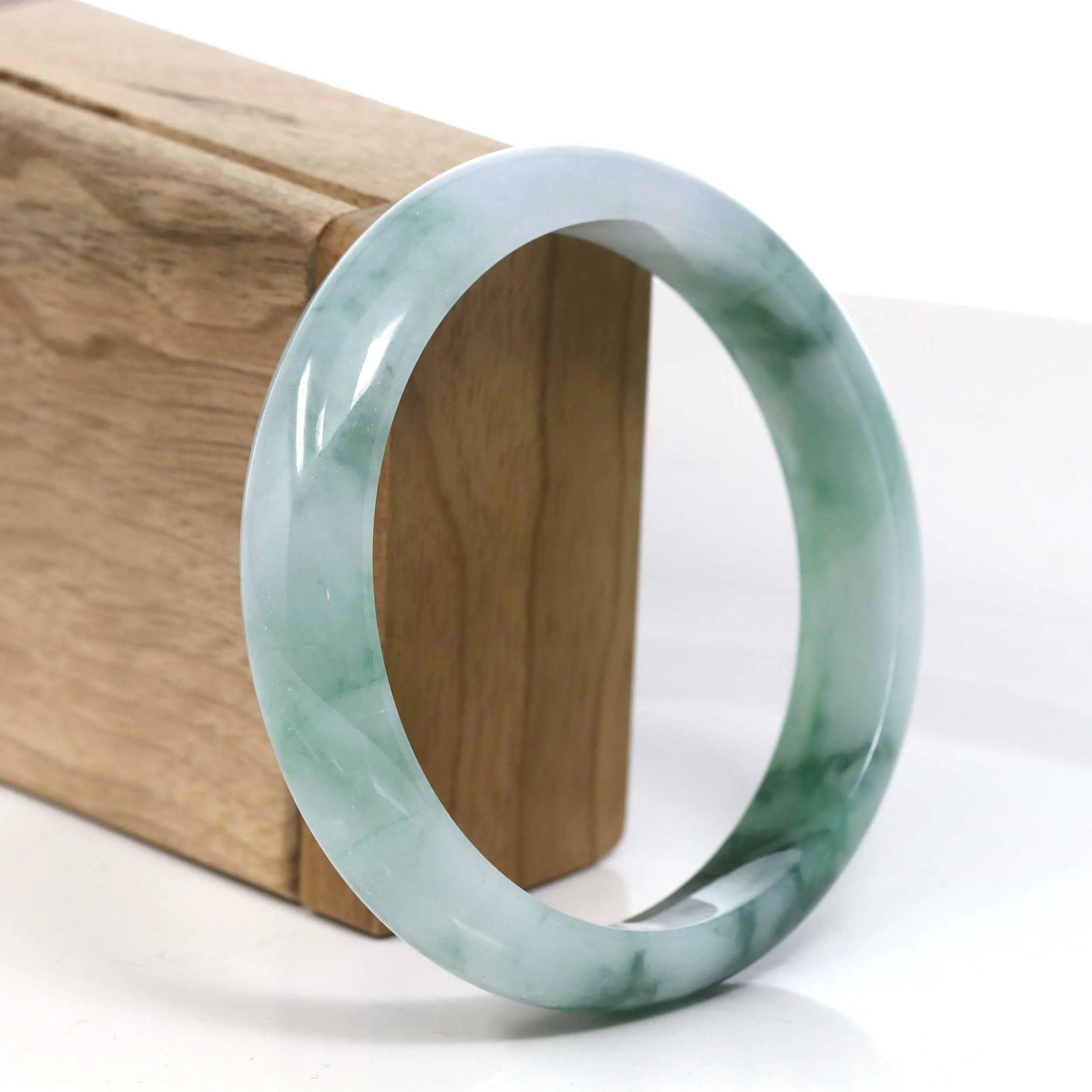 Baikalla Blue Green Classic Real Jadeite Jade Bangle Bracelet ( 63.29 mm ) #384