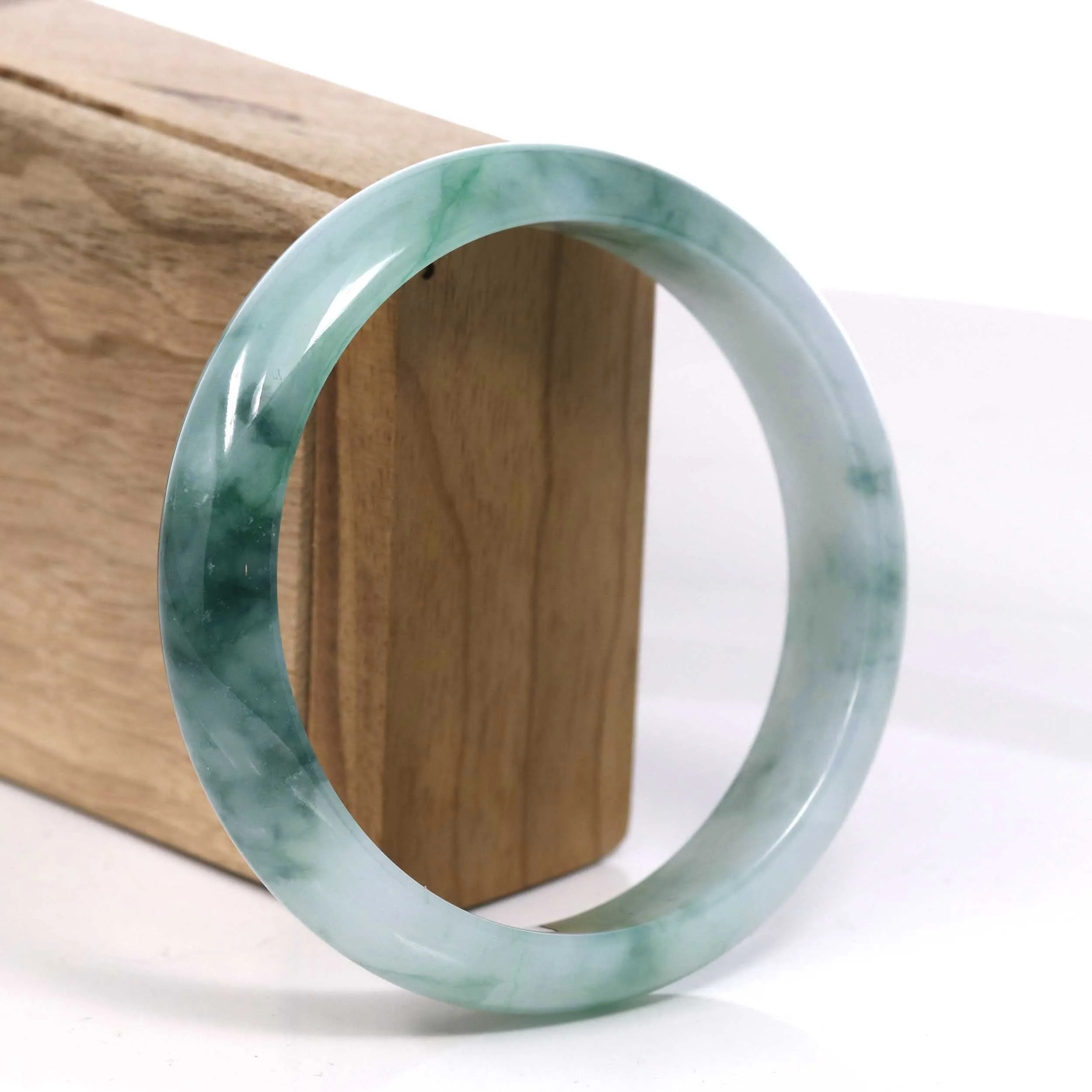 Baikalla Blue Green Classic Real Jadeite Jade Bangle Bracelet ( 63.29 mm ) #384