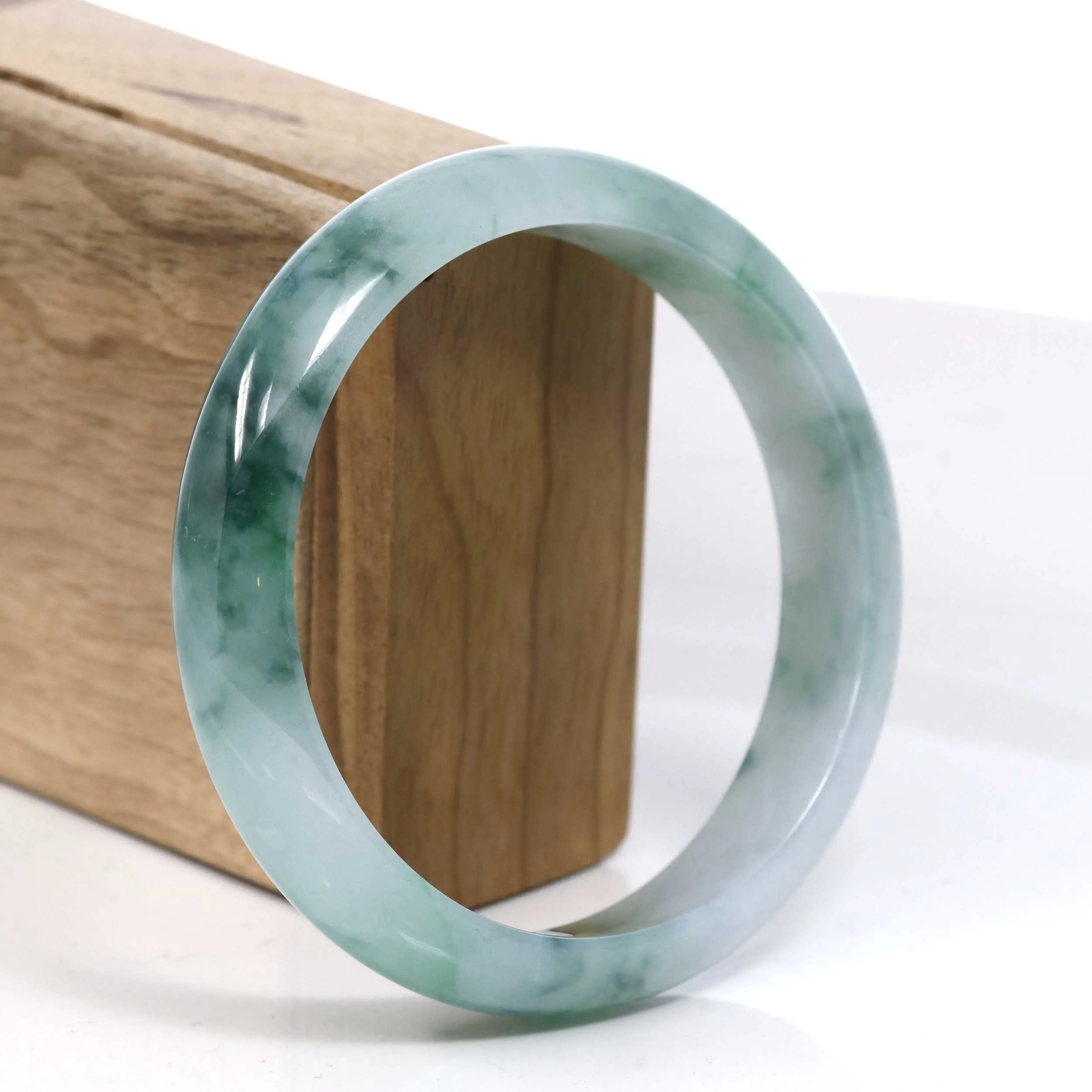 Baikalla Blue Green Classic Real Jadeite Jade Bangle Bracelet ( 63.29 mm ) #384