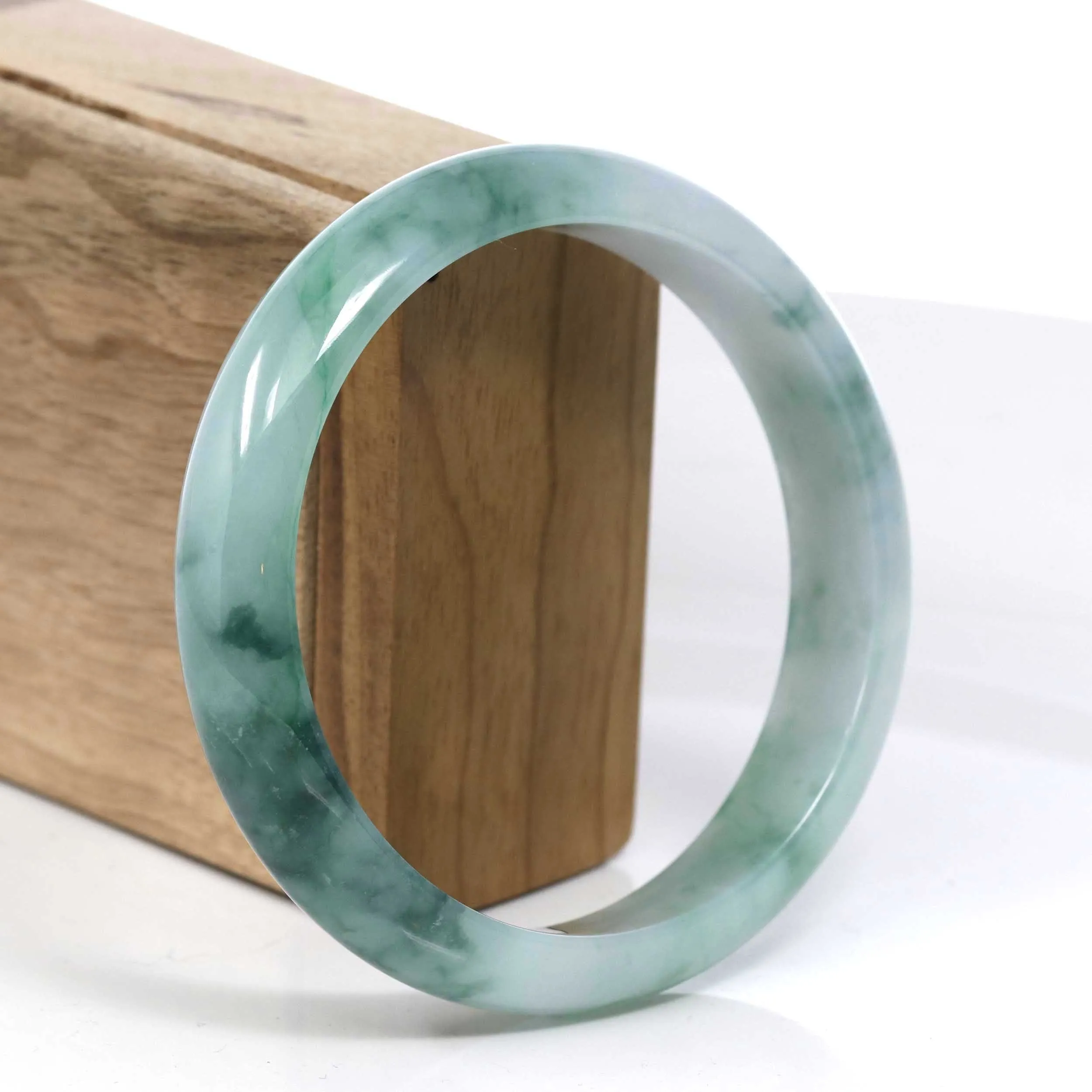 Baikalla Blue Green Classic Real Jadeite Jade Bangle Bracelet ( 63.29 mm ) #384