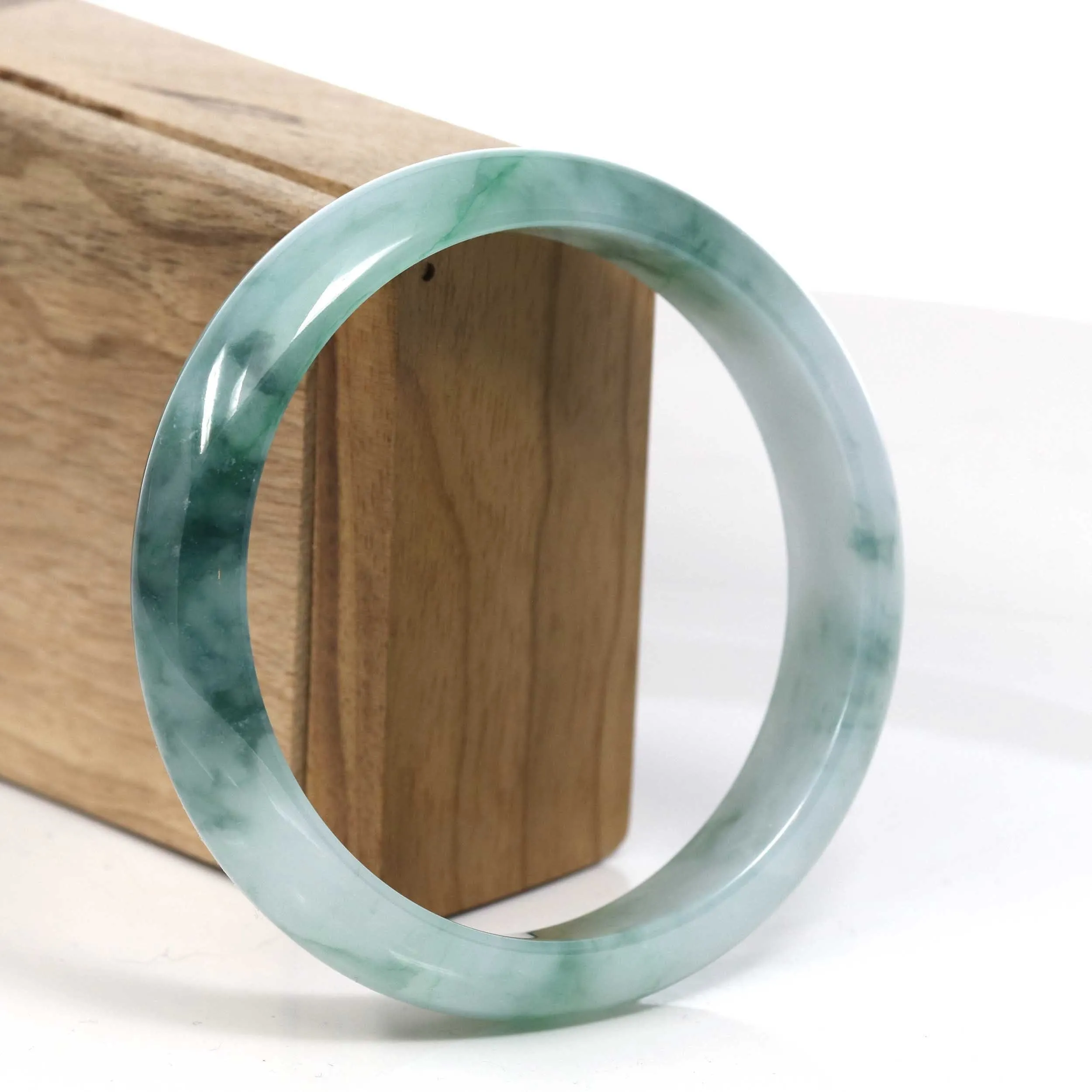 Baikalla Blue Green Classic Real Jadeite Jade Bangle Bracelet ( 63.29 mm ) #384