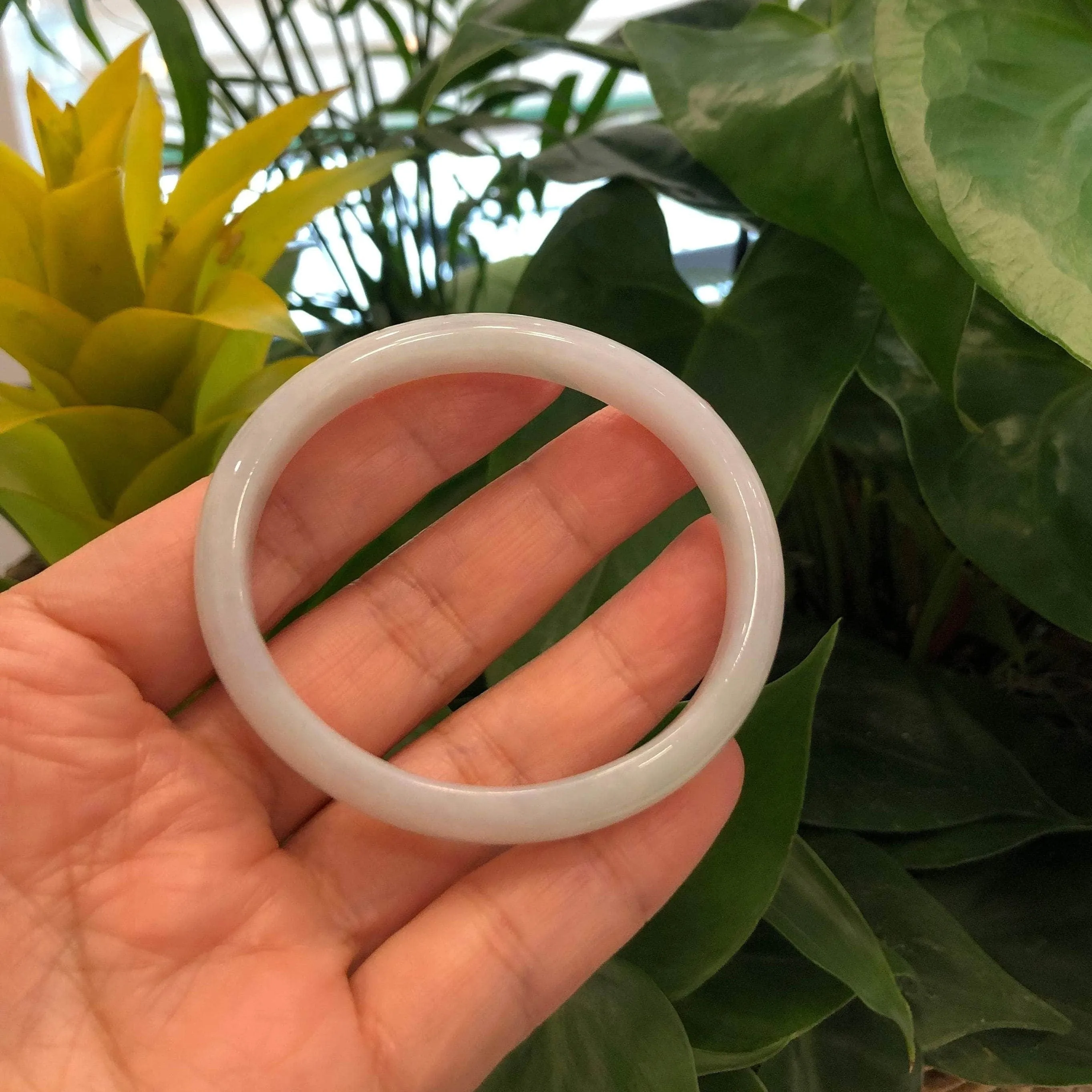 Baikalla Genuine Burmese Green Jadeite Jade Oval Bangle (58.40 mm) #294