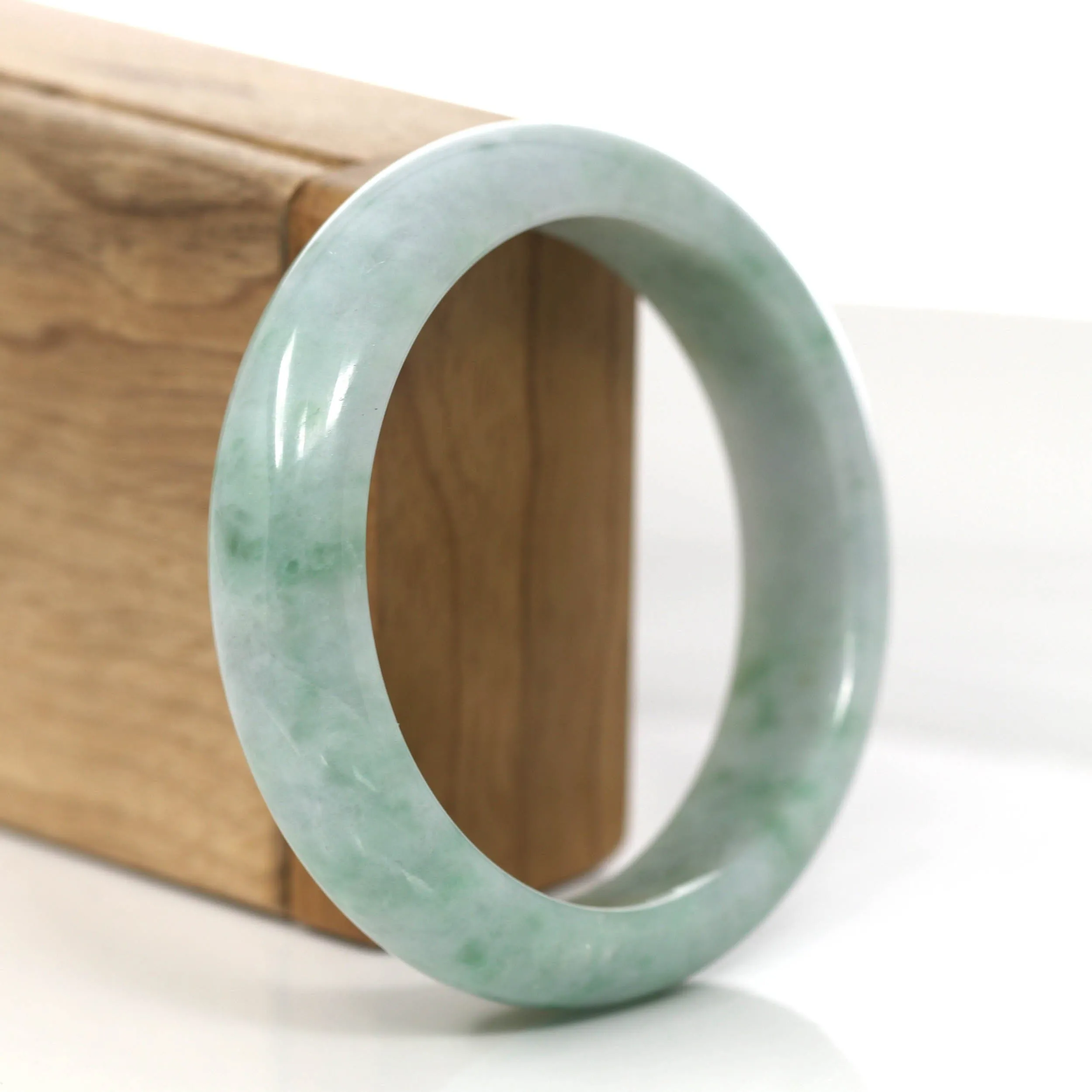 Baikalla "Classic Bangle" Green Natural Burmese Jadeite Jade Bangle (58.09mm) #854