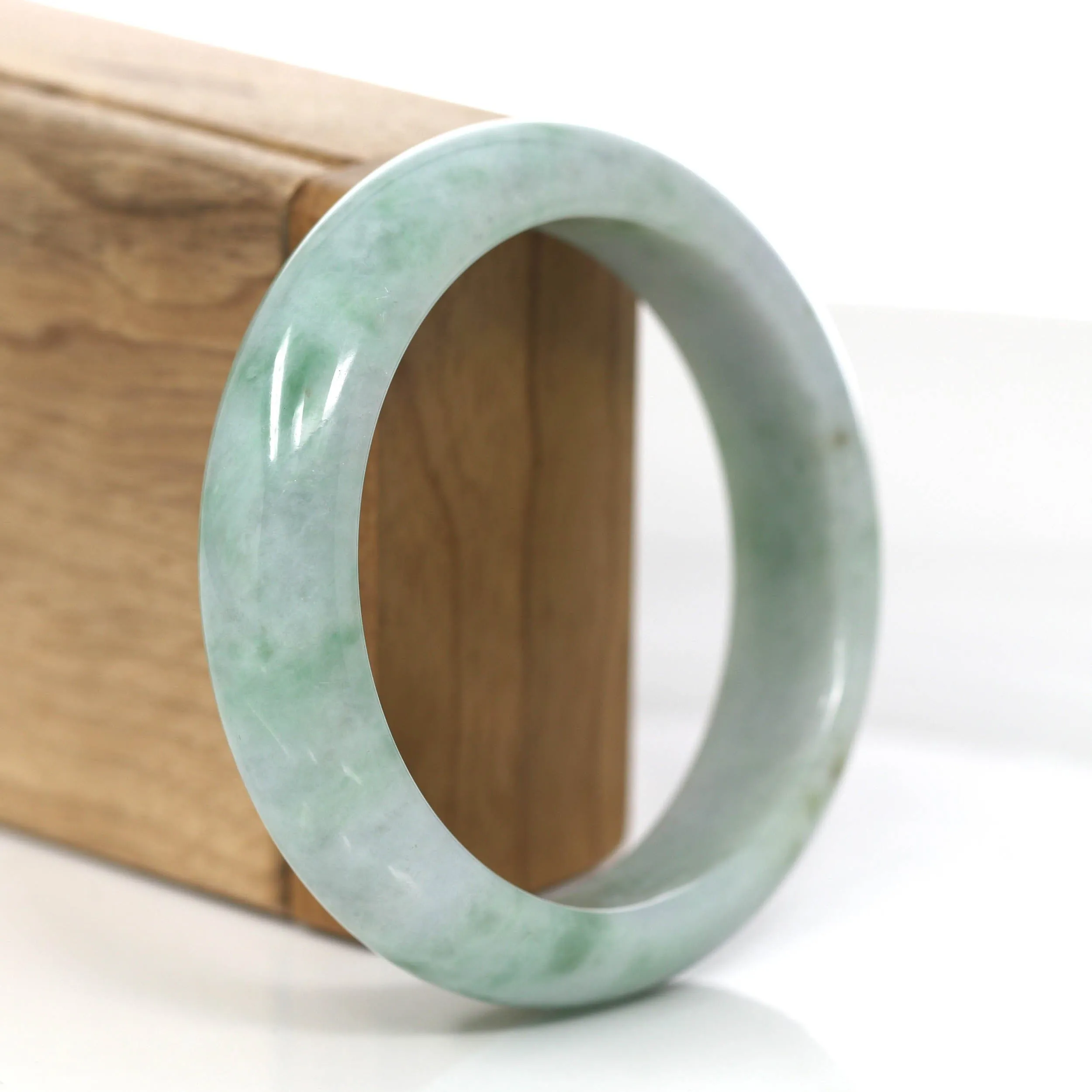 Baikalla "Classic Bangle" Green Natural Burmese Jadeite Jade Bangle (58.09mm) #854