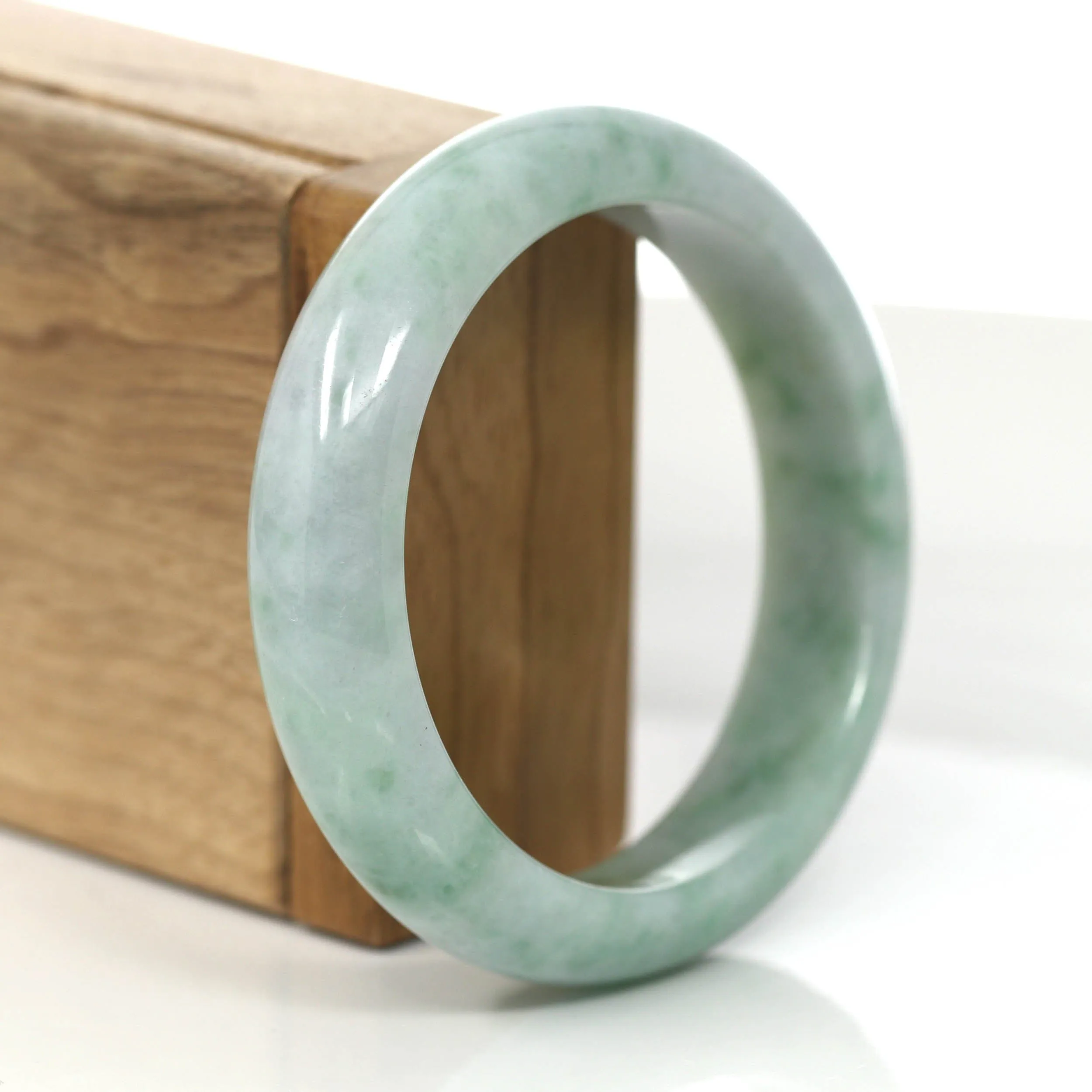 Baikalla "Classic Bangle" Green Natural Burmese Jadeite Jade Bangle (58.09mm) #854