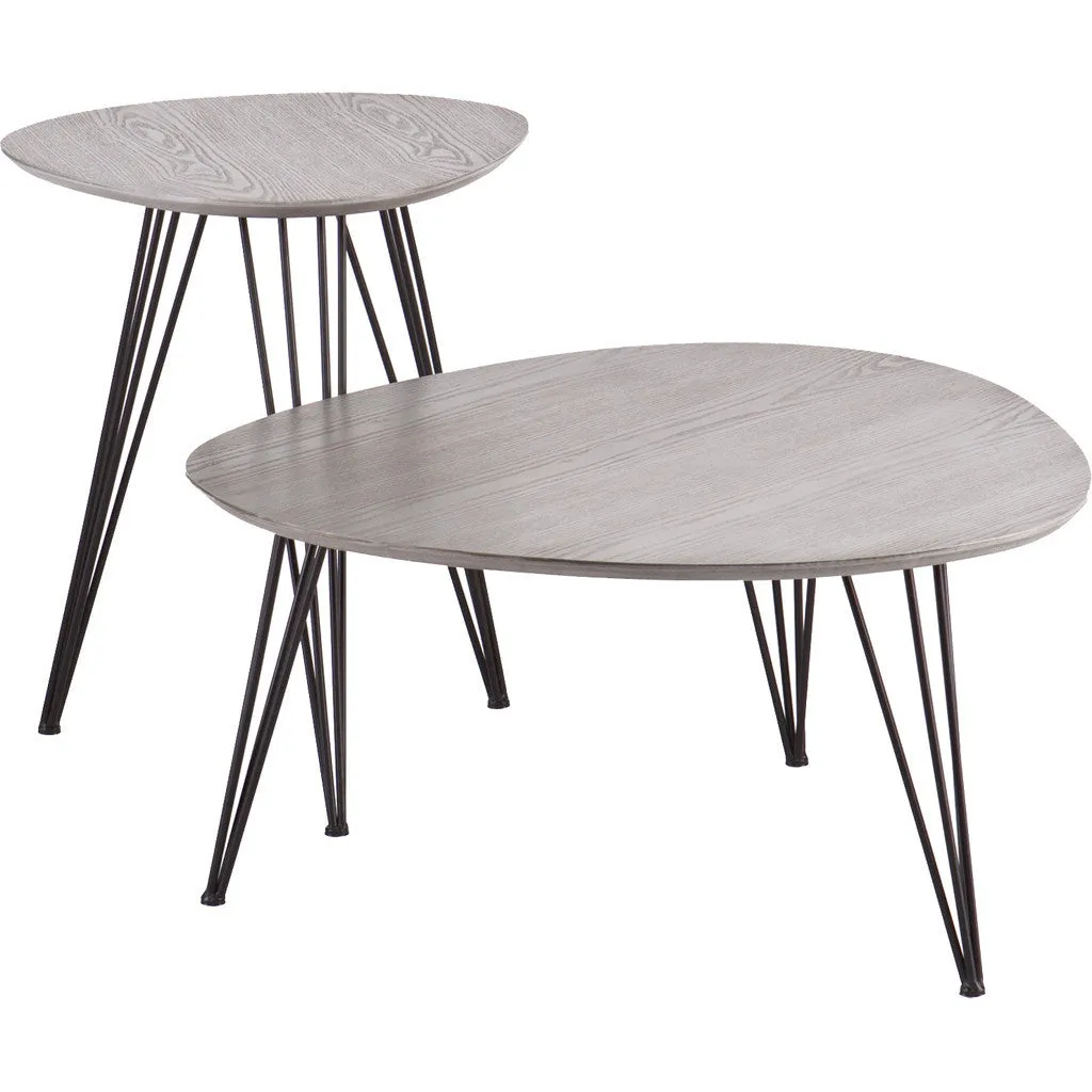 Bannock Table Set Matte Gray