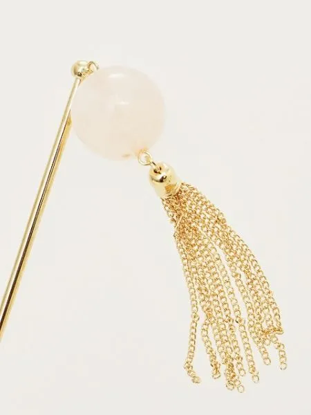 Beaded KANZASHI Hair Stick with Tassel