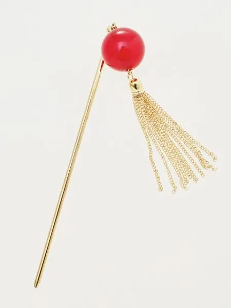 Beaded KANZASHI Hair Stick with Tassel