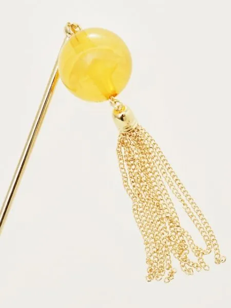 Beaded KANZASHI Hair Stick with Tassel