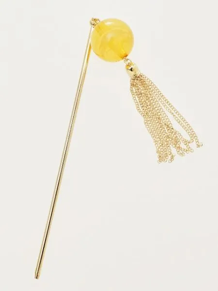 Beaded KANZASHI Hair Stick with Tassel