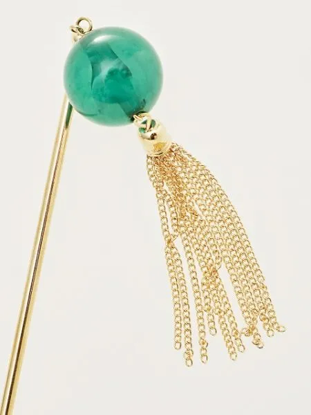 Beaded KANZASHI Hair Stick with Tassel