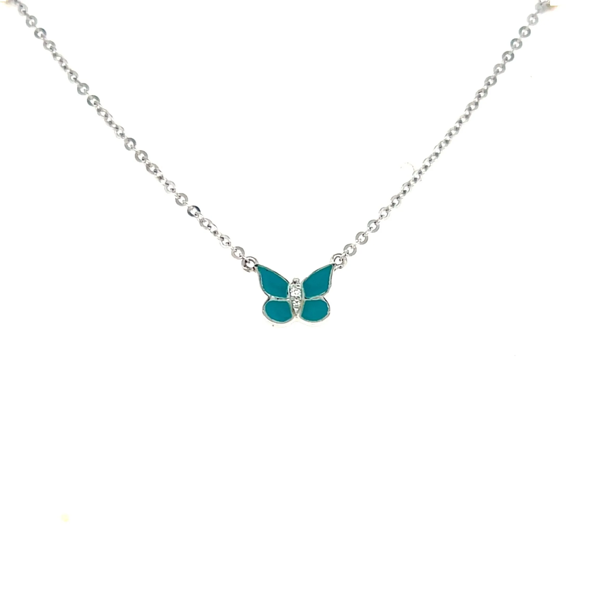 Beautiful Blue Enamel Butterfly Set