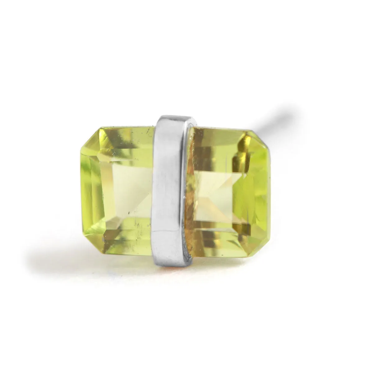 Bezel Wrapped Peridot Stud (half pair)