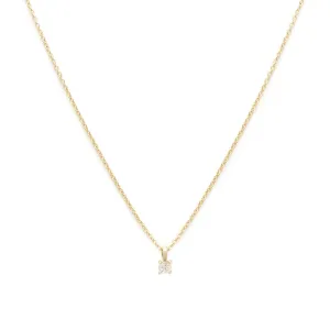 Birthstone Necklace | Gold & White Topaz